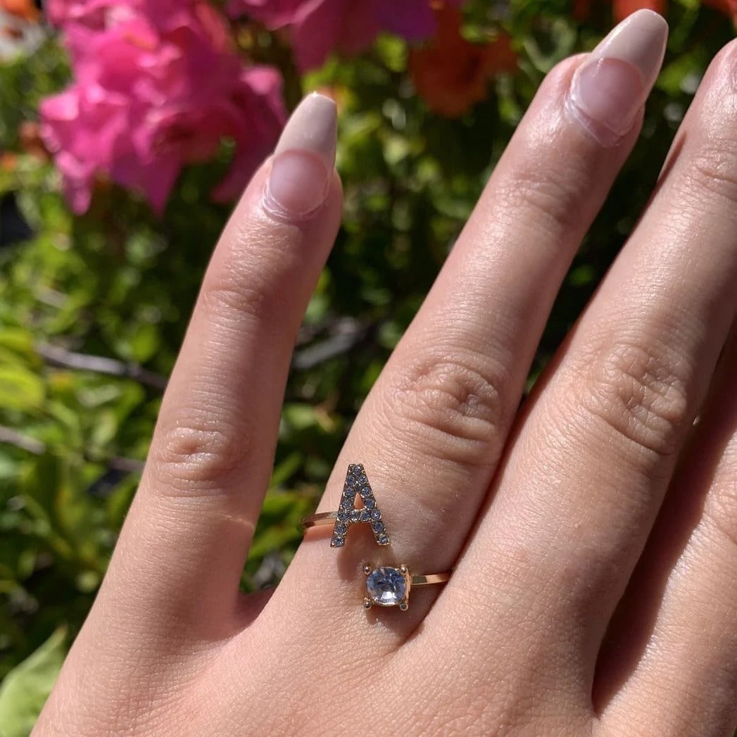 Initial (Alphabet) Zirconic Ring